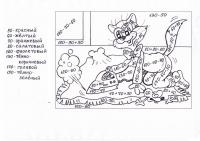 Раскраски с примерами на умножение, кот леопольд 