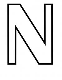 Раскраски английские буквы, буква n 