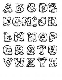 Раскраски английские буквы, полностью алфавит 