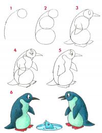Как нарисовать для детей пингвина поэтапно 