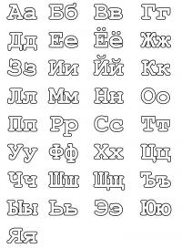 Раскраски азбука, русский алфавит 