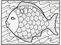 Обучающие раскраски, рыбка с бантиком 