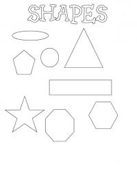 Раскраски формы, эллипс, пятиугольник, круг 