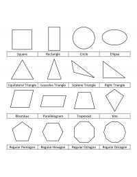 Раскраски формы, квалрат, прямоугольник, круг 