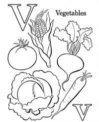 Буква v, овощи 