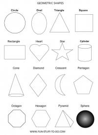 Раскраски формы, круг, эллипс, треугольник 