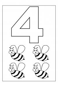 Цифра 4, пчелы 