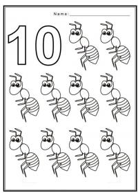 Цифра 10, муравьи 