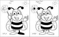Найди лишнее раскраскаотличия в пчелках 
