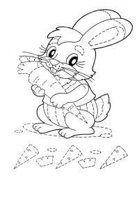 Прописи для самых маленьких, заяц с морковкой раскраска 