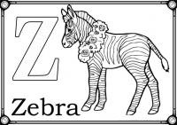 Буква z, зебра 